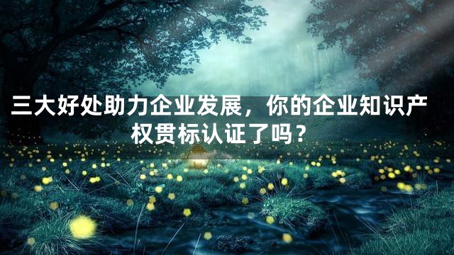 三大好处助力企业发展，你的企业知识产权贯标认证了吗？