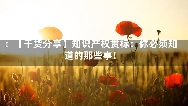 ：【干货分享】知识产权贯标：你必须知道的那些事！