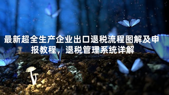 最新超全生产企业出口退税流程图解及申报教程，退税管理系统详解