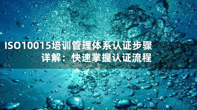 ISO10015培训管理体系认证步骤详解：快速掌握认证流程