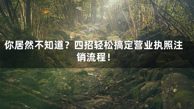 你居然不知道？四招轻松搞定营业执照注销流程！