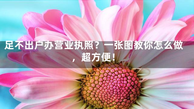 足不出户办营业执照？一张图教你怎么做，超方便！