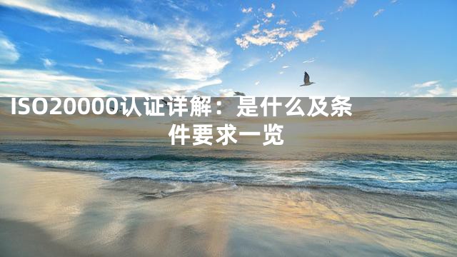 ISO20000认证详解：是什么及条件要求一览