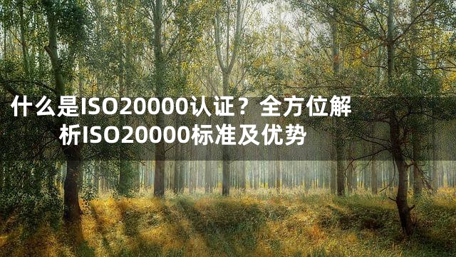 什么是ISO20000认证？全方位解析ISO20000标准及优势