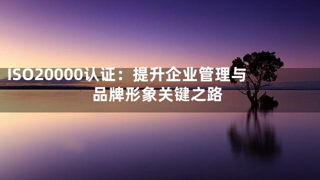 ISO20000认证：提升企业管理与品牌形象关键之路