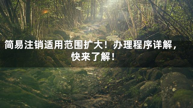 简易注销适用范围扩大！办理程序详解，快来了解！