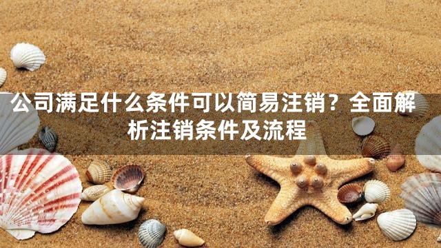 公司满足什么条件可以简易注销？全面解析注销条件及流程
