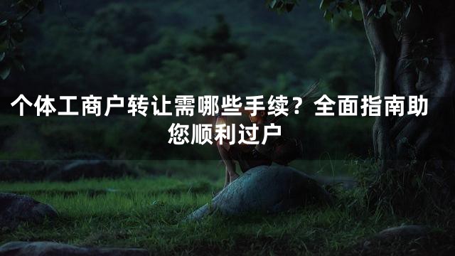 个体工商户转让需哪些手续？全面指南助您顺利过户
