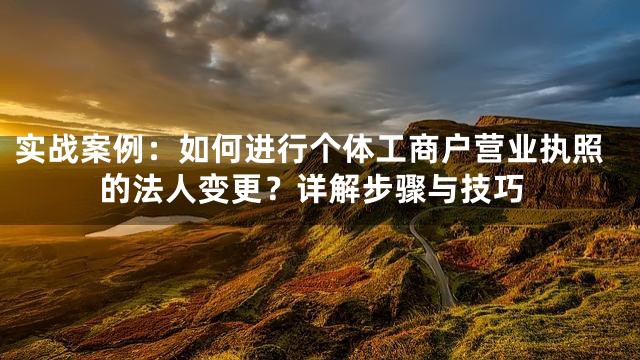 实战案例：如何进行个体工商户营业执照的法人变更？详解步骤与技巧
