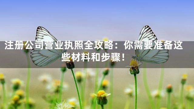 注册公司营业执照全攻略：你需要准备这些材料和步骤！