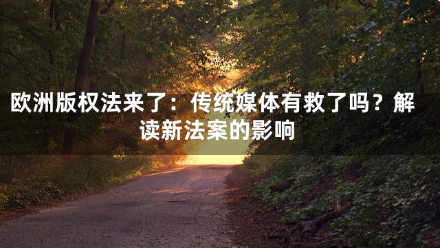 欧洲版权法来了：传统媒体有救了吗？解读新法案的影响