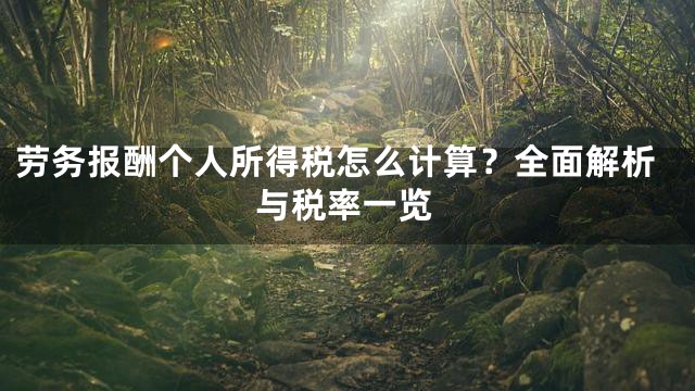 劳务报酬个人所得税怎么计算？全面解析与税率一览