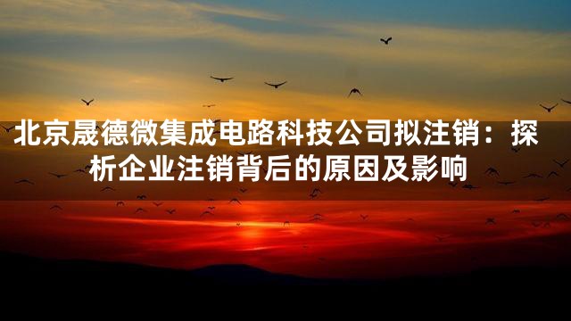 北京晟德微集成电路科技公司拟注销：探析企业注销背后的原因及影响