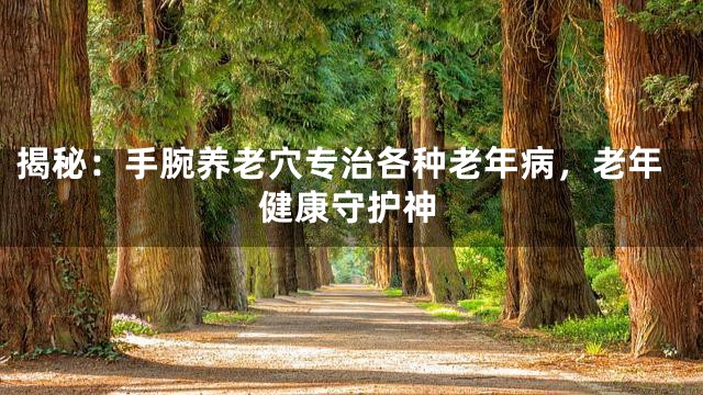 揭秘：手腕养老穴专治各种老年病，老年健康守护神