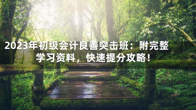2023年初级会计良善突击班：附完整学习资料，快速提分攻略！
