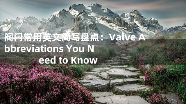 阀门常用英文简写盘点：Valve Abbreviations You Need to Know