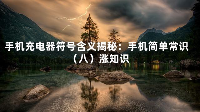 手机充电器符号含义揭秘：手机简单常识（八）涨知识