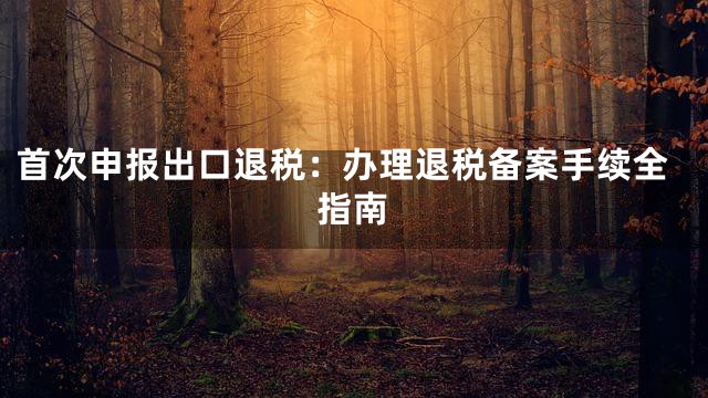 首次申报出口退税：办理退税备案手续全指南