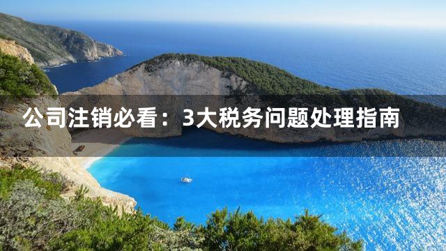 公司注销必看：3大税务问题处理指南