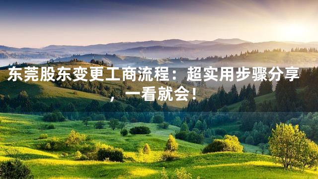 东莞股东变更工商流程：超实用步骤分享，一看就会！