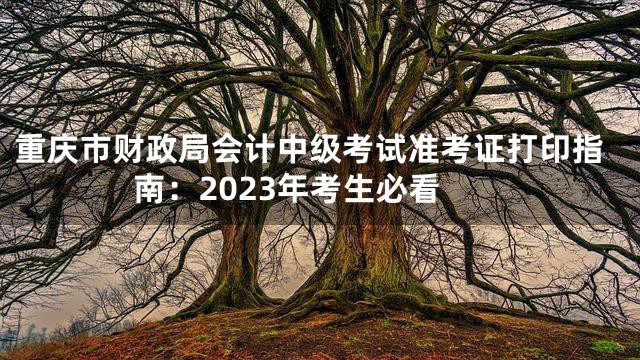 重庆市财政局会计中级考试准考证打印指南：2023年考生必看