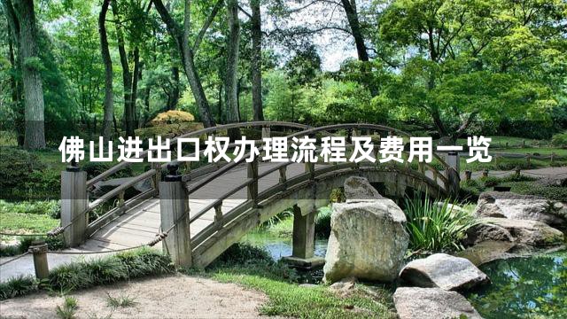 佛山进出口权办理流程及费用一览