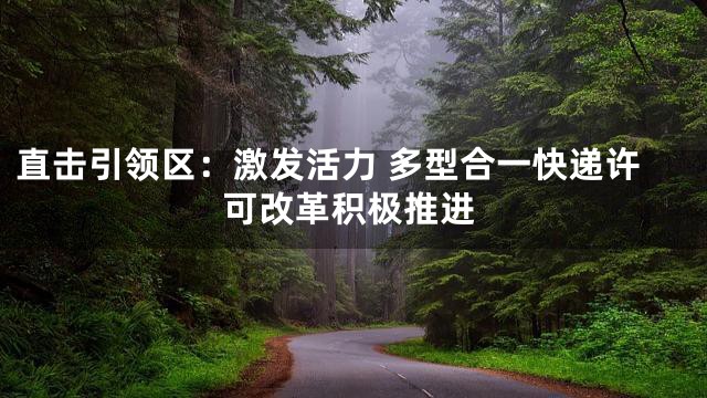 直击引领区：激发活力 多型合一快递许可改革积极推进