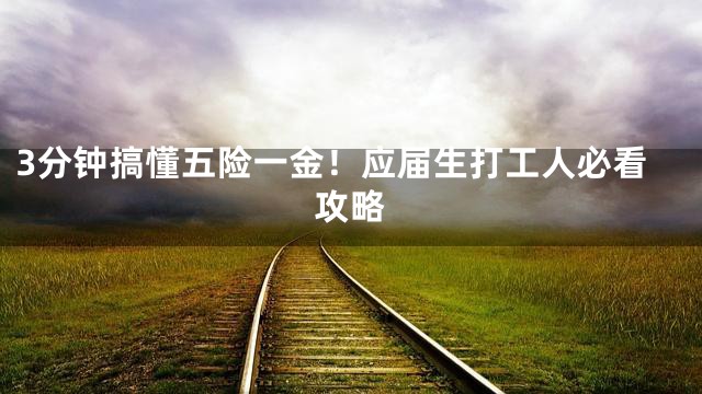 3分钟搞懂五险一金！应届生打工人必看攻略