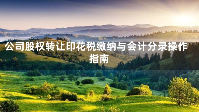 公司股权转让印花税缴纳与会计分录操作指南