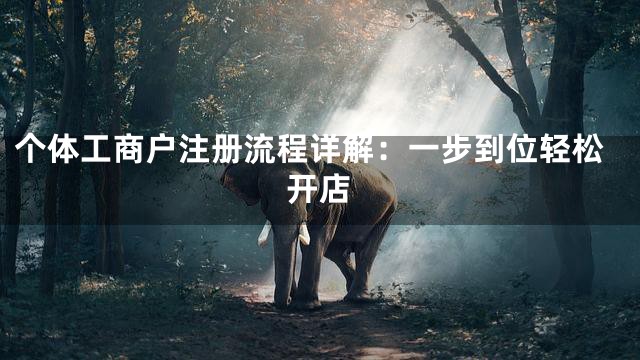 个体工商户注册流程详解：一步到位轻松开店