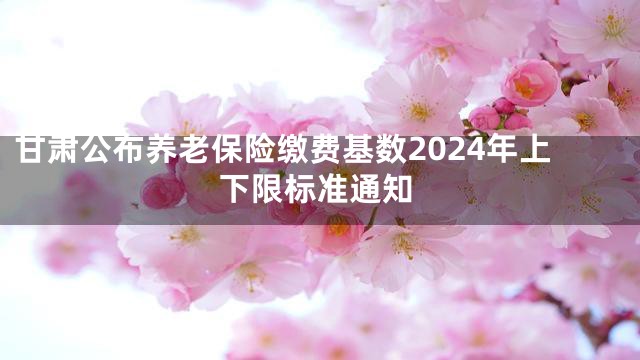 甘肃公布养老保险缴费基数2024年上下限标准通知