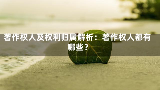 著作权人及权利归属解析：著作权人都有哪些？