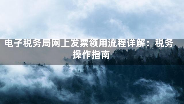电子税务局网上发票领用流程详解：税务操作指南