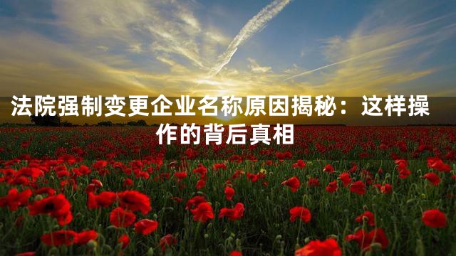 法院强制变更企业名称原因揭秘：这样操作的背后真相