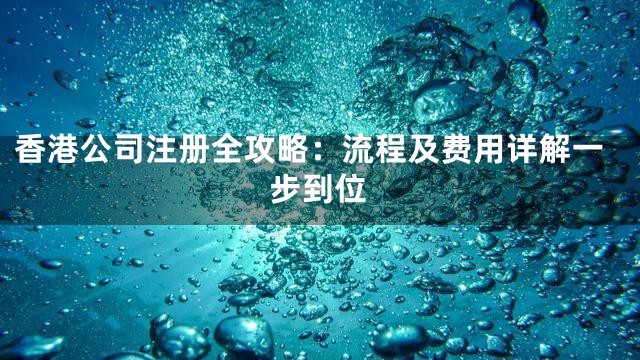 香港公司注册全攻略：流程及费用详解一步到位