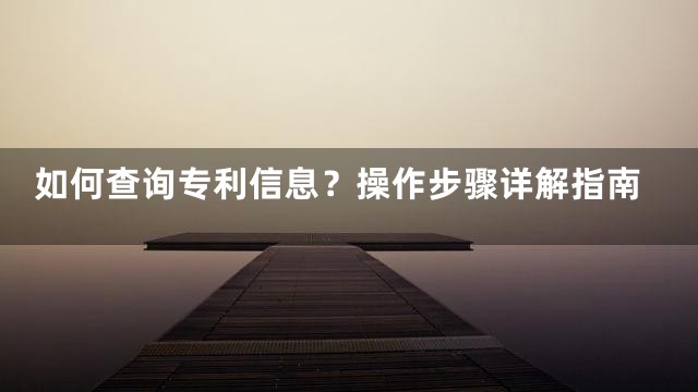 如何查询专利信息？操作步骤详解指南