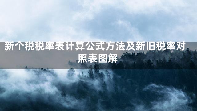 新个税税率表计算公式方法及新旧税率对照表图解