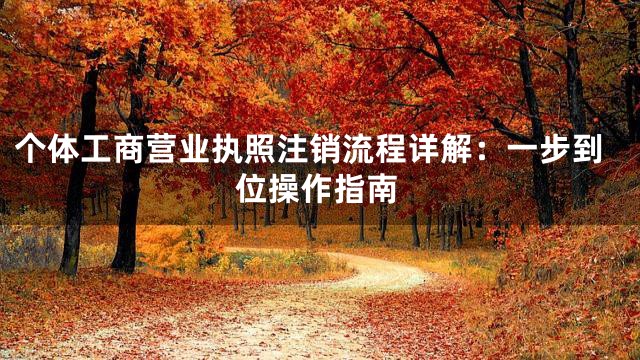 个体工商营业执照注销流程详解：一步到位操作指南