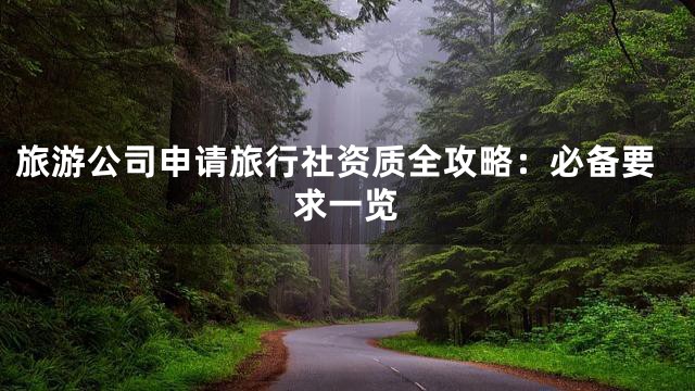 旅游公司申请旅行社资质全攻略：必备要求一览