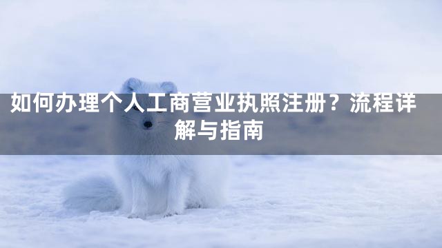 如何办理个人工商营业执照注册？流程详解与指南