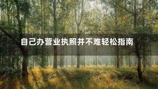 自己办营业执照并不难轻松指南