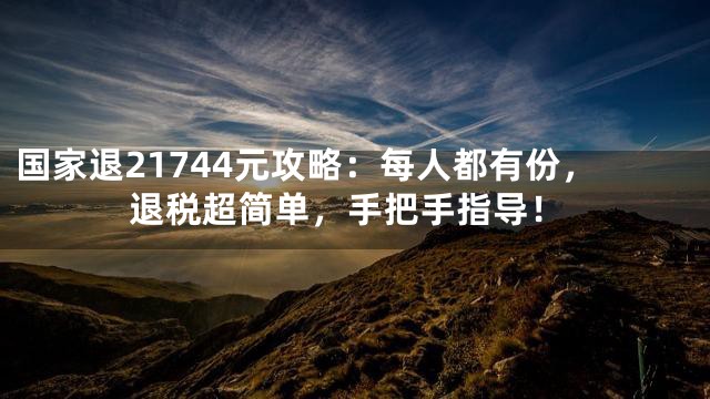 国家退21744元攻略：每人都有份，退税超简单，手把手指导！