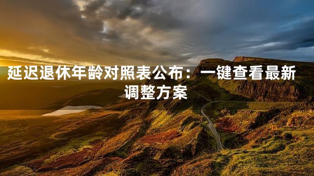 延迟退休年龄对照表公布：一键查看最新调整方案