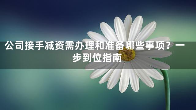 公司接手减资需办理和准备哪些事项？一步到位指南