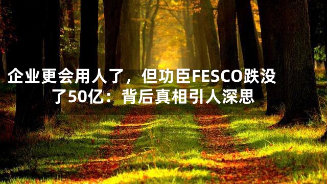 企业更会用人了，但功臣FESCO跌没了50亿：背后真相引人深思