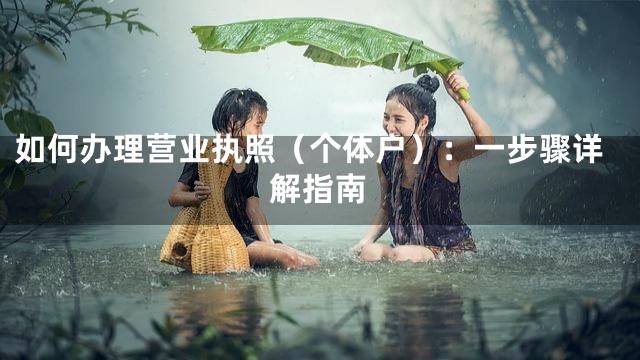 如何办理营业执照（个体户）：一步骤详解指南