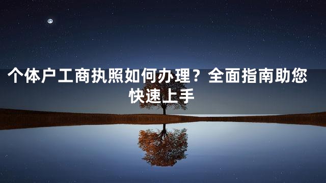 个体户工商执照如何办理？全面指南助您快速上手