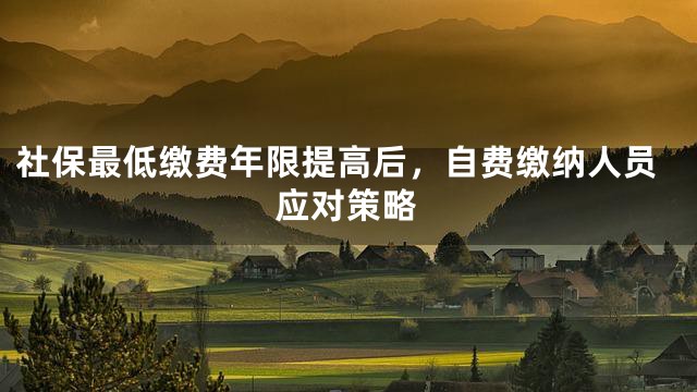 社保最低缴费年限提高后，自费缴纳人员应对策略