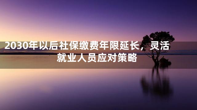 2030年以后社保缴费年限延长，灵活就业人员应对策略