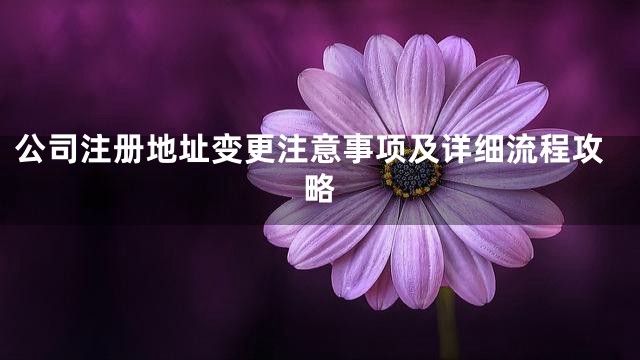 公司注册地址变更注意事项及详细流程攻略